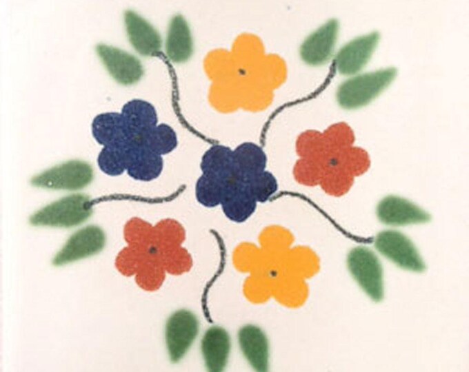 Mexican Ceramic 4x4  inch Hand Made Tile C#005