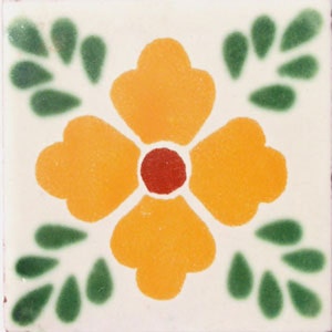 C#038))  Mexican Ceramic 4x4  inch Hand Made Tile