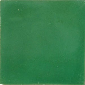 S#008))  Mexican Ceramic 4x4  inch Hand Made Tile Solid Green