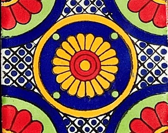 C#128))  Mexican Ceramic 4x4  inch Handmade Tile