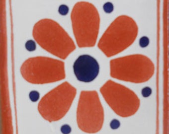 C#106))  Mexican Ceramic 4x4  inch Hand Made Tile