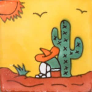 C#110))  Mexican Ceramic 4x4  inch Hand Made Tile