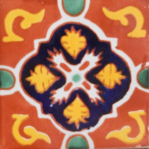 C#101))  Mexican Ceramic 4x4  inch Hand Made Tile