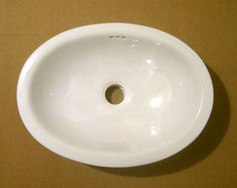 Design #074 (Pure white) SMALL Bathroom Sink 16"x 11.5" Mexican ceramic hand painted drop in or undermount.