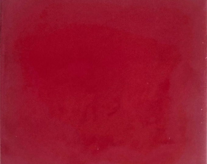 S#012))  Mexican Ceramic 4x4  inch Hand Made Tile Brilliant Red