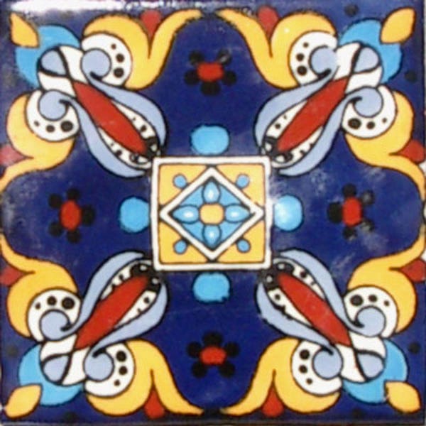 C#089))  Mexican Ceramic 4x4  inch Hand Made Tile