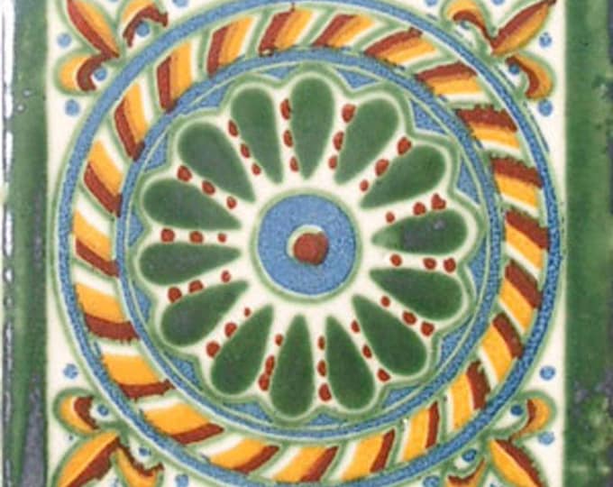 20 Tiles 6x6 inches Mexican Ceramic hand made mosaic art #G-033