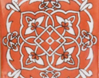 C#105))  Mexican Ceramic 4x4  inch Hand Made Tile