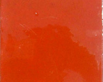 90 Mexican Ceramic 4.25 x 4.25  inch Hand Made Tile Color ORANGE S#020