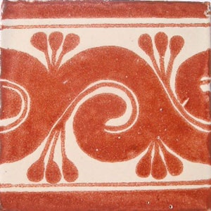 C#060))  Mexican Ceramic 4x4  inch Hand Made Tile