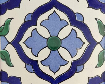 40 Tiles 6x6 inches Mexican Ceramic hand made mosaic art #G-006