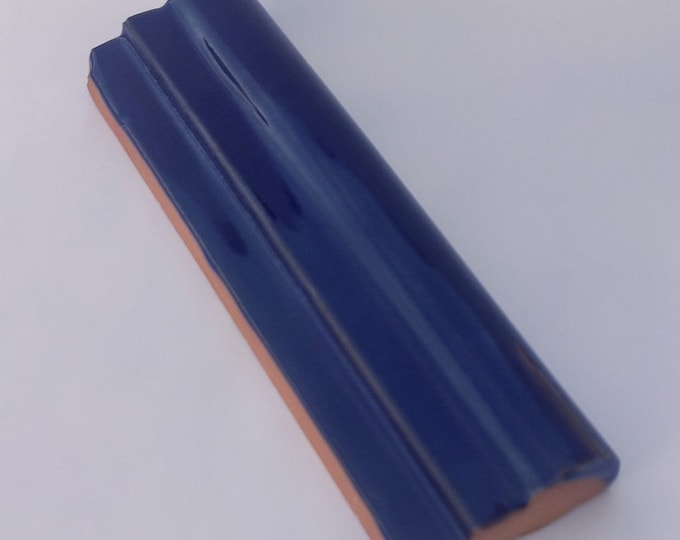 1 Chair Rail Trim Tile 6 x 1 3/4 Inches, Mexican Ceramic Handmade Tiles #S006