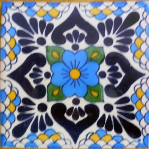 C#116))  Mexican Ceramic 4x4  inch Hand Made Tile