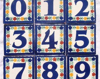 House Number 4x4 Hand Made Tile. Get as many digits you need !!