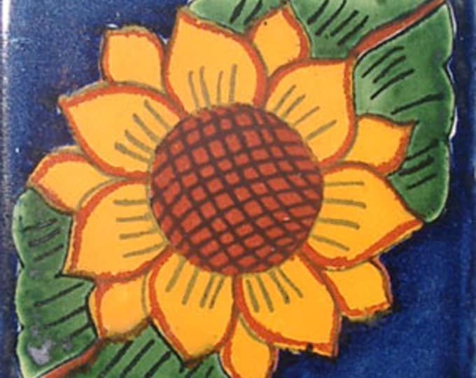 C#025))  Mexican Ceramic 4x4  inch Hand Made Tile