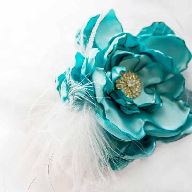 baby flower feather headband , christening headband communion baby flower feather headband , christening headband communion