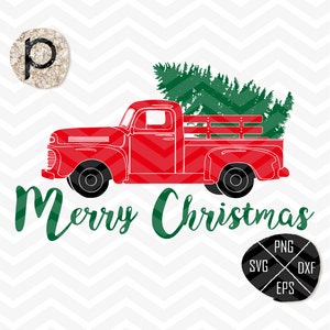 Christmas Tree Delivery Truck SVGTruck SVGChristmas Truck Old Truck svgChristmas svgclipart,eps,dxf,pngCutting FilesCricutSilhouette image 1