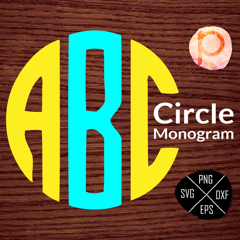 Download Circle Monogram SVG Font Letters AlphabetInitial Circle | Etsy