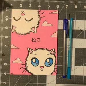 Little White Cat - Mini Acrylic Painting