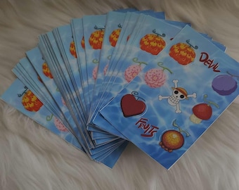 Hoja de pegatinas de anime de la Fruta del Diablo Pirata Sombrero de Paja Jolly Roger (7 unidades)