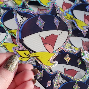 Persona 5 P5 Morgana Mona Treasure Eyes Glitter Cat Sticker