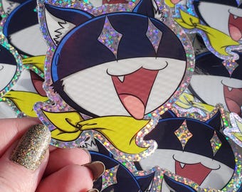 Persona 5 P5 Morgana Mona Treasure Eyes Glitter Naklejka Kot