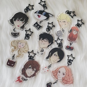 P5 Persona 5 Dangle Keychain with Mask Charm Joker Ren Akira Morgana Ryuji Ann Yusuke Makoto Futaba Haru Akechi