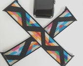 Apple Watch Band, Apple Watch Band 38mm, 42mm 40mm 44mm, Tribal pattern, Elastic Watch Band, Rainbow Cable Knit Watch Band His Her Gift