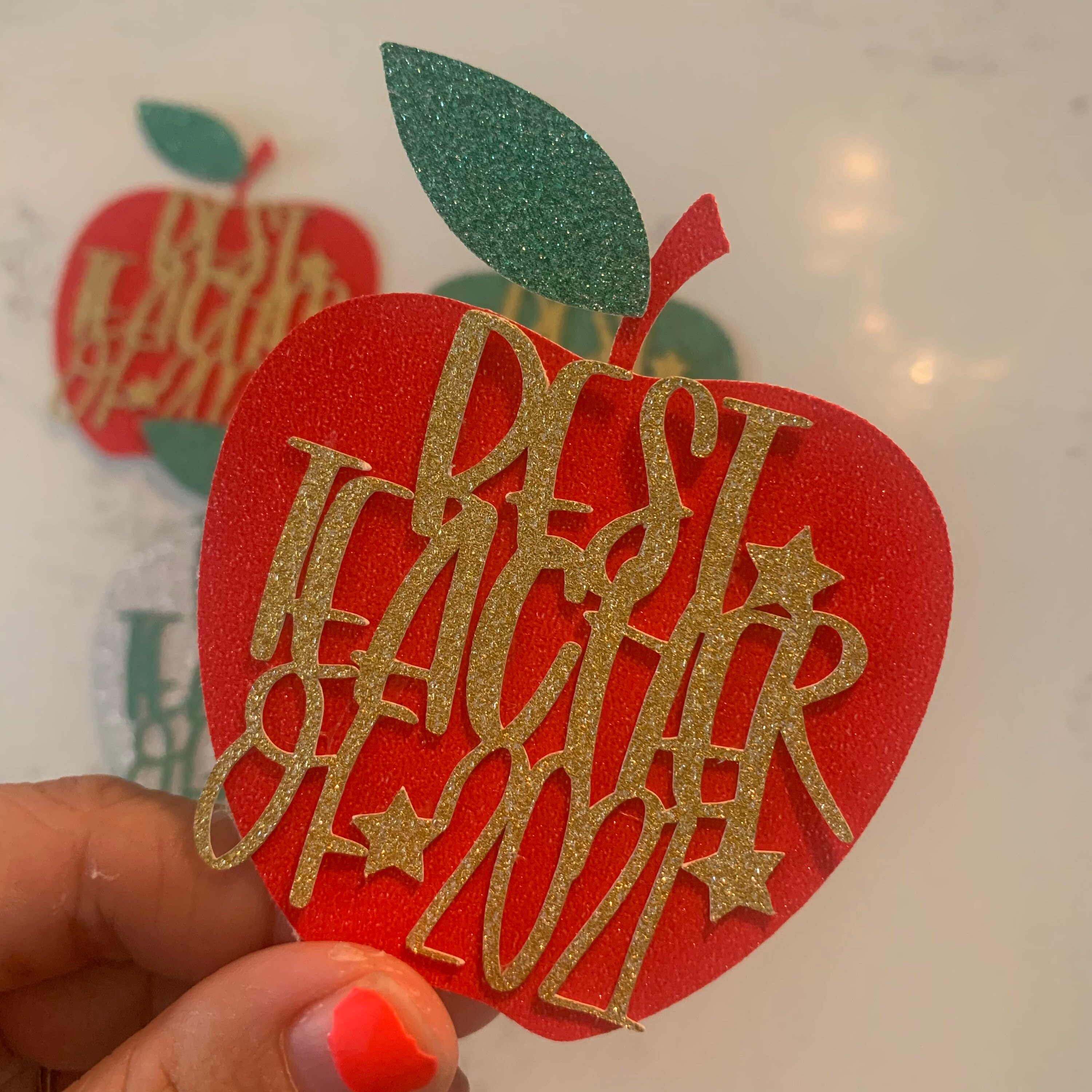 Pack of 4 Teacher cupcake toppers cake pop toppers cupcake Etsy