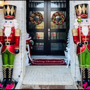 2 Gorgeous Nutcracker WREATHS! Red, Lime Green, & Gold Ornament Christmas Wreath! Bauble Wreath! Holiday Ornament Wreath, WREATHS ONLY!!