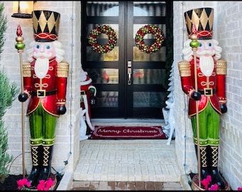 2 Gorgeous Nutcracker WREATHS! Red, Lime Green, & Gold Ornament Christmas Wreath! Bauble Wreath! Holiday Ornament Wreath, WREATHS ONLY!!