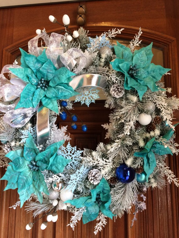 Teal Christmas Wreath 