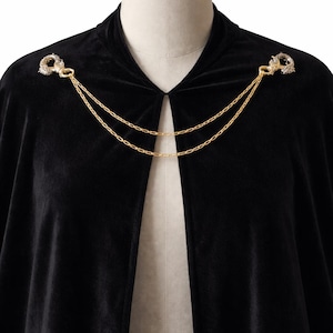 Drachen Umhang Kettenverschlüsse. Antik goldfarben. 6 cm/60 mm Karabiner, Gesamtlänge 390 mm/39 cm. Karabinerverschluss, Doppelkette.