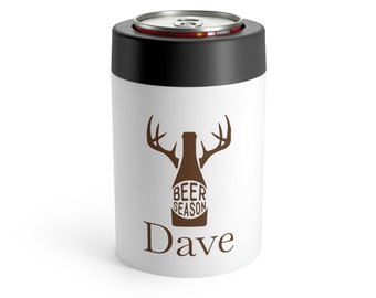 Custom Mens Can Cooler, Party Gift Men, Personalized Groomsmen Gift, Man Can Cooler, Chistmas Can Holder,Metal Can Cooler For Wedding