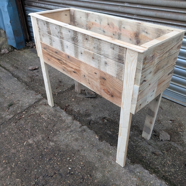 Planter Trough On Leg - Rustic Planter - Garden Reclaimed Planting Box