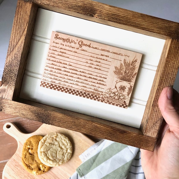 Carte de recette en bois de signe personnalisé, cadeau unique pour la fête des mères, recettes de vacances personnalisées, cadeau pour maman, grand-mère, souvenir d’héritage familial