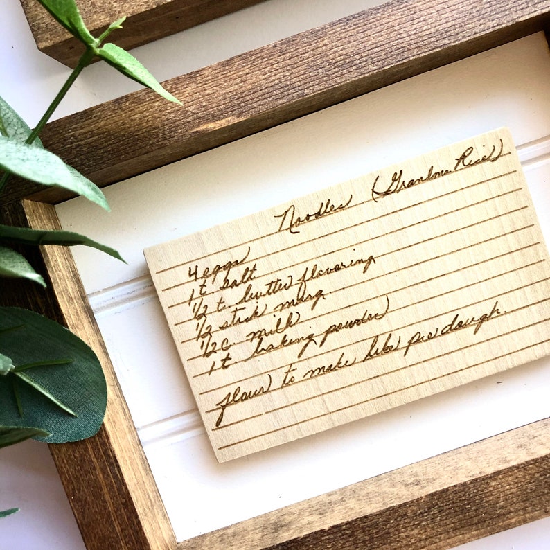 Custom Sign Wood Recipe Card, Unique Mother's Day Gift, Personalized Holiday Recipes, Gift for mom, grandma, Family Heirloom Keepsake image 5