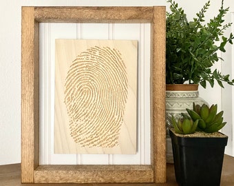 Custom Fingerprint Wood Sign, Fingerprint Art, In Memory of, Memorial Gift, Funeral Sign