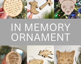 Custom "In Memory of" Ornament, Memorial Keepsake, Personalized Remembrance, Funeral Gift