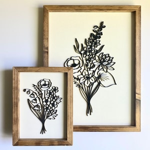 Birth Flower Sign, Custom Flower Bouquet Wall Decor, Gift for Mom, Gift for Grandma, Custom Flower Wall Art