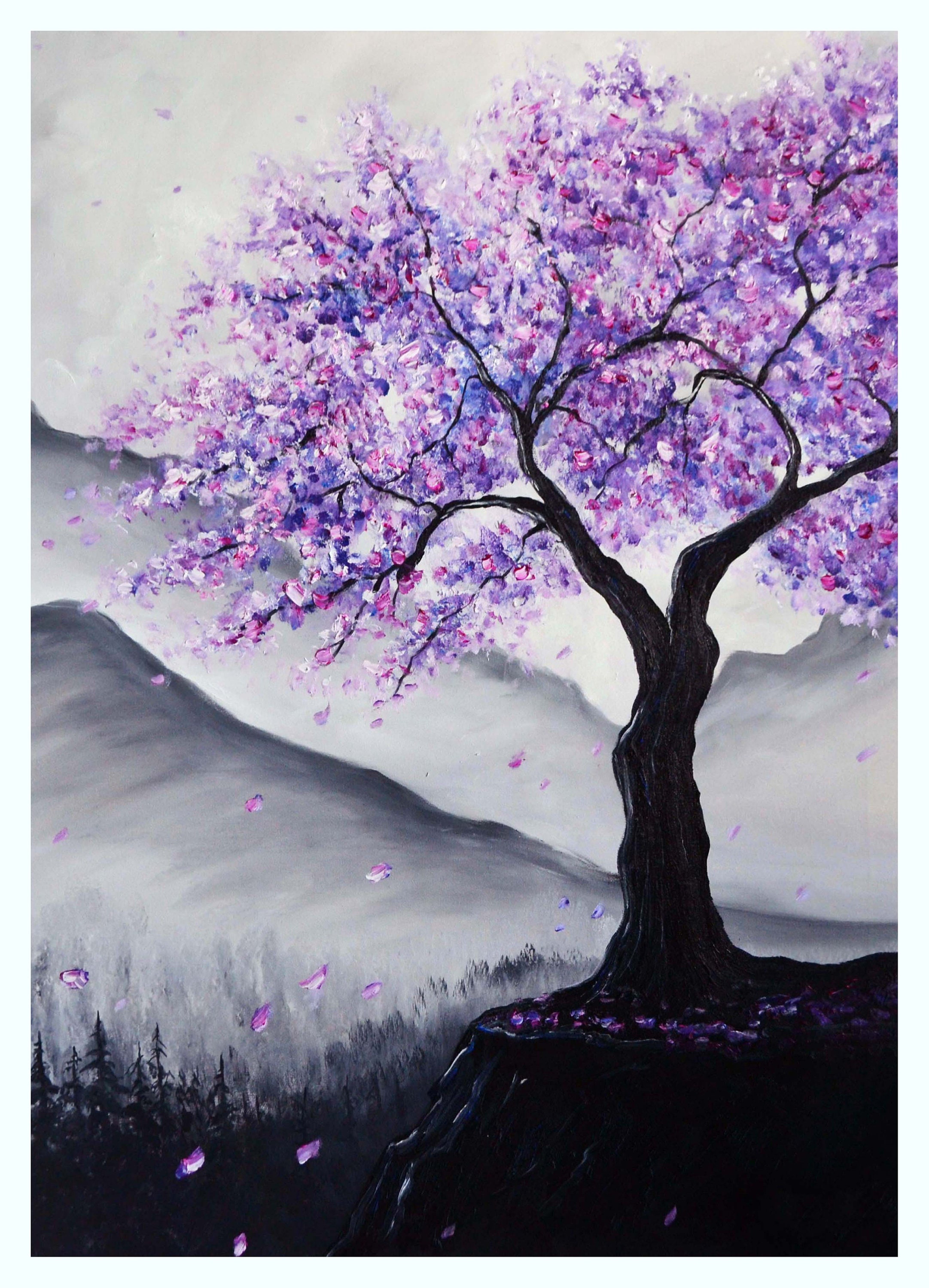Purple Tree Painting Purple And Blue Ombre Beach Painting Acrylic Purple Tree Painting Purple And Blue Ombre Beach Painting Acrylic