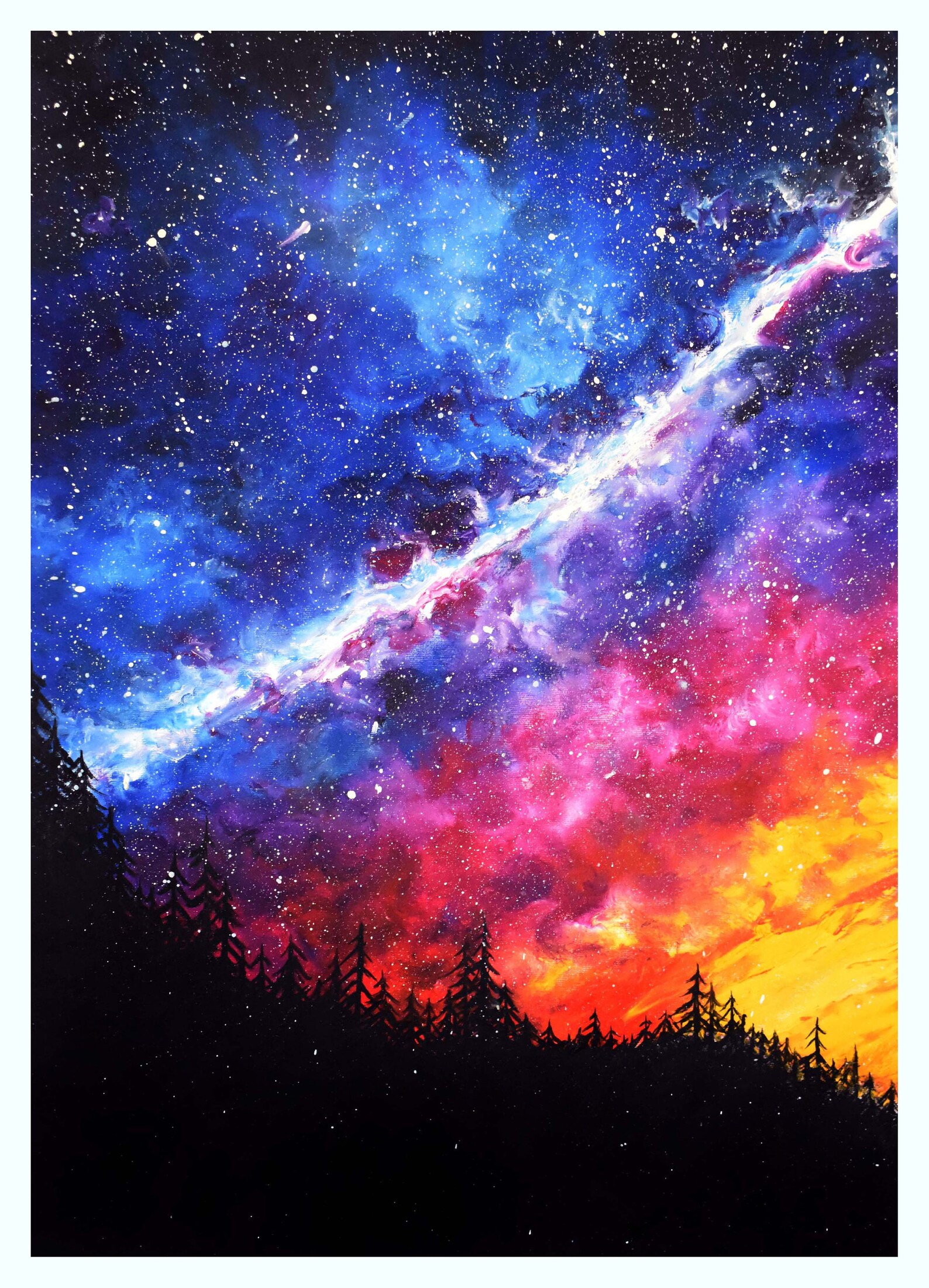 Galaxy Print Milky Way Painting Galaxy Art Starry Sky - Etsy