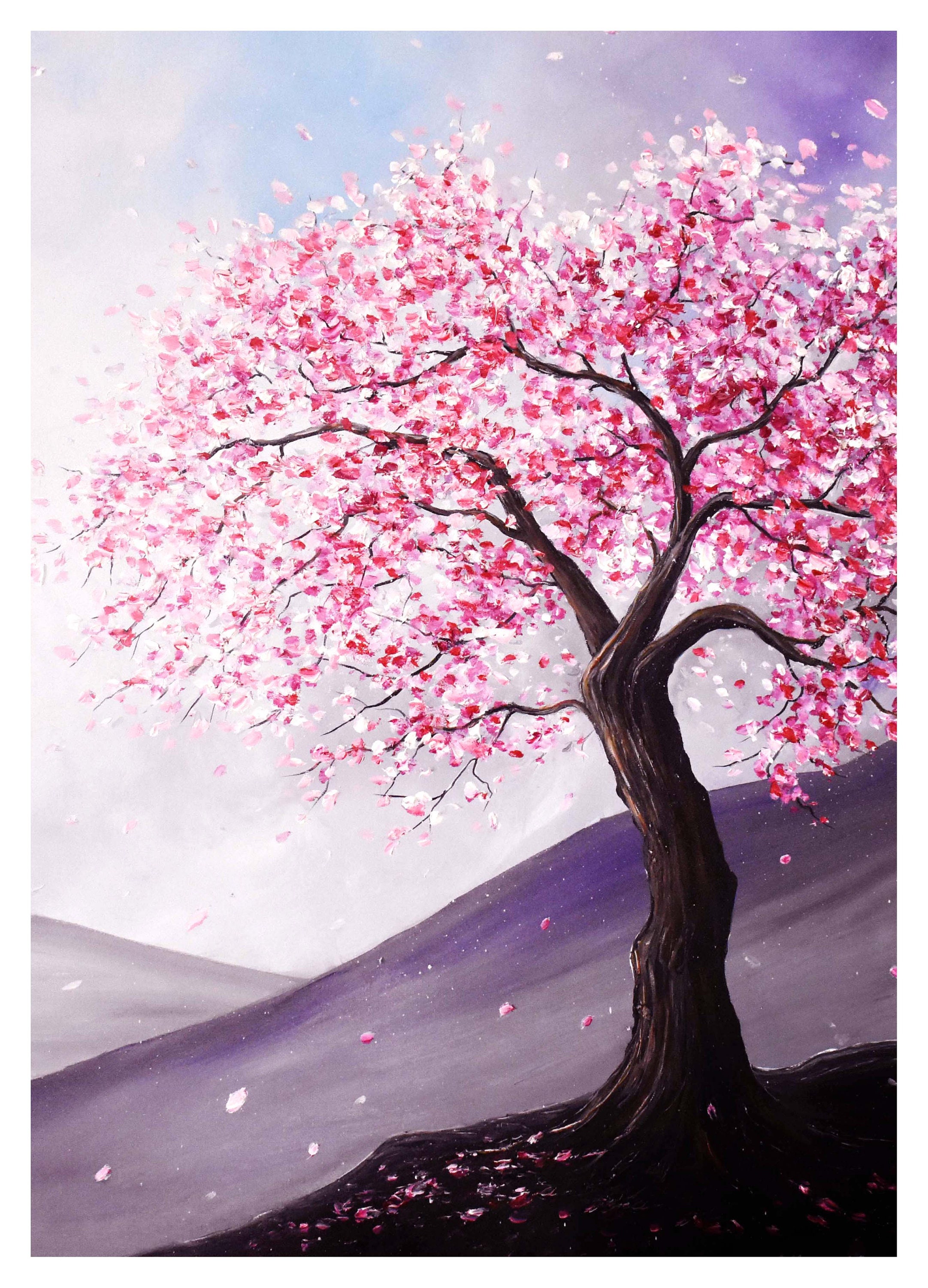油絵 油彩  絵 絵画【Çherry blossom road】 油絵 油彩 絵 絵画【Çherry blossom road】 Cherry Blossom Road