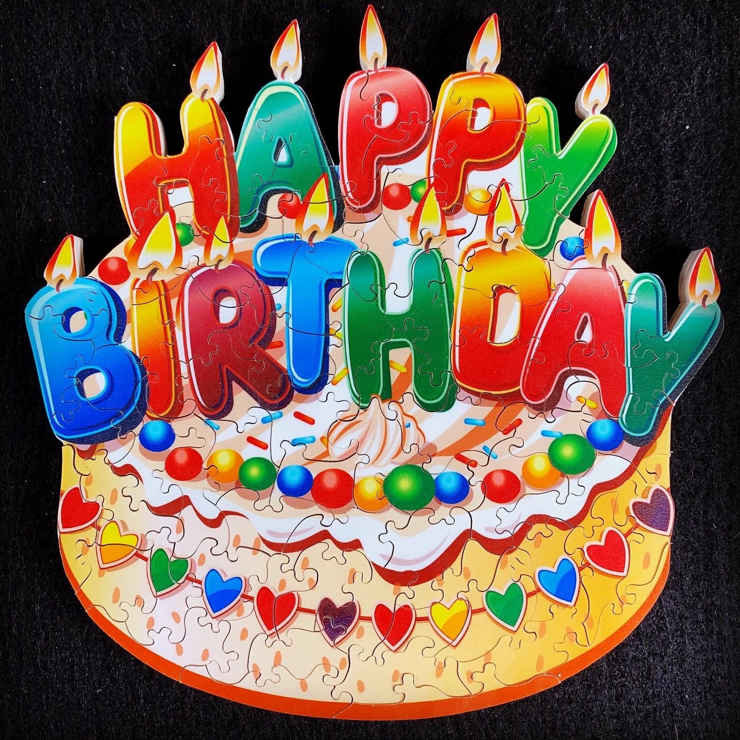 Happy Birthday Wooden Jigsaw puzzle hand-cut by MGC. Irregular | Etsy