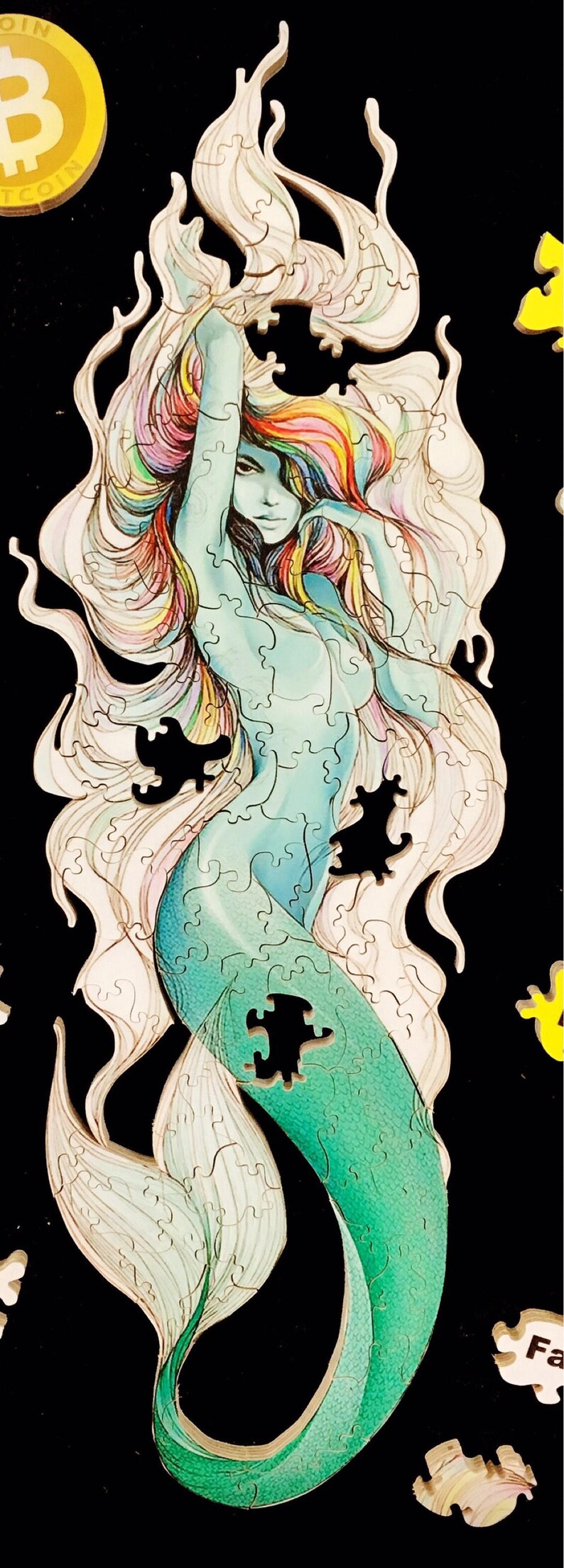 Mermaid Jigsaw Puzzle 100% Handcrafted Wooden Jigsaw Puzzle | Etsy
