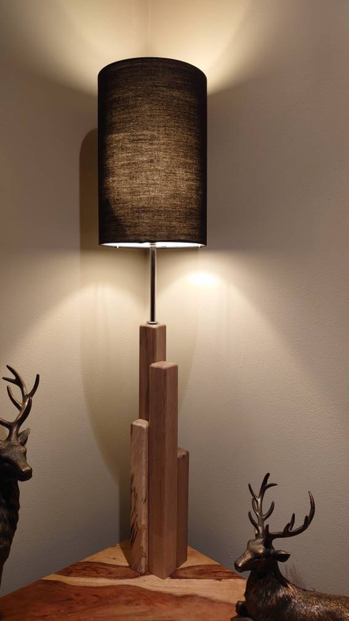 Solid Hardwood Table Lamp Modern Desk Lamp Walnut Oak Etsy UK