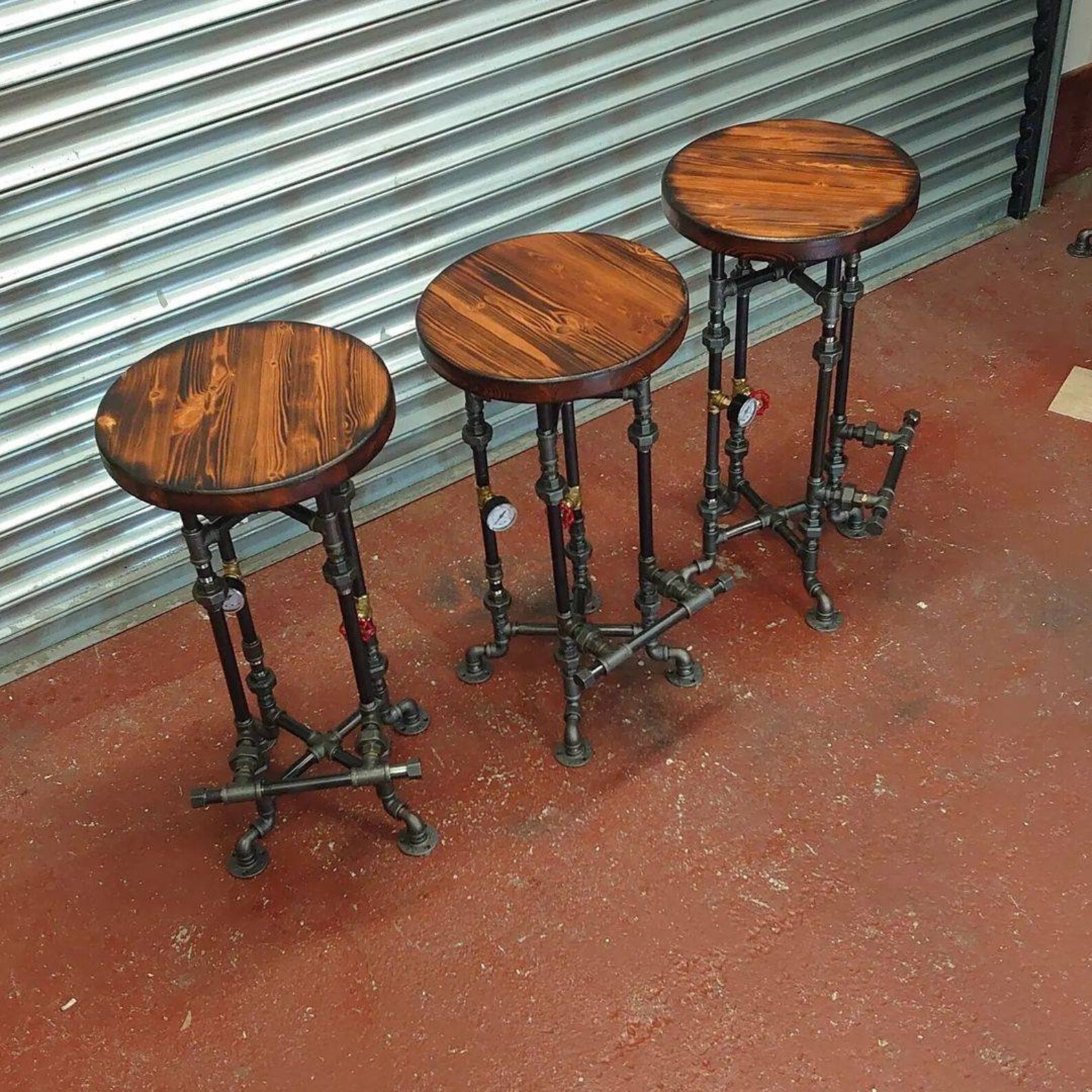 Retro Industrial Rustic Hardwood Stool Steampunk Bar Chair Etsy Australia