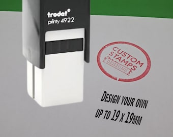Sello cuadrado autoentintable personalizado - Trodat Printy 4922 (19 x 19 mm) con logotipo personalizado