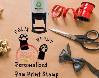 Personalised Paw Print Stamp, Dog Paw Stamp, Cat Paw Stamp, Customised Pet signature stamp.