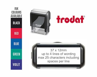 Sello autoentintable personalizado Trodat Printy 4911 - 36 x 13 mm - hasta 4 líneas de texto - Nombre de la empresa, Dirección
